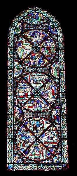 Lanzettfenster mit Darstellung des Lebens des Hl. Stephanus von French School